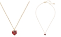 kate spade new york Gold-Tone Birthstone Heart Pendant Necklace, 16" + 3" extender